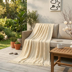 SOGA Cream Polyester Throw Blanket Soft Cozy Sofa Bed