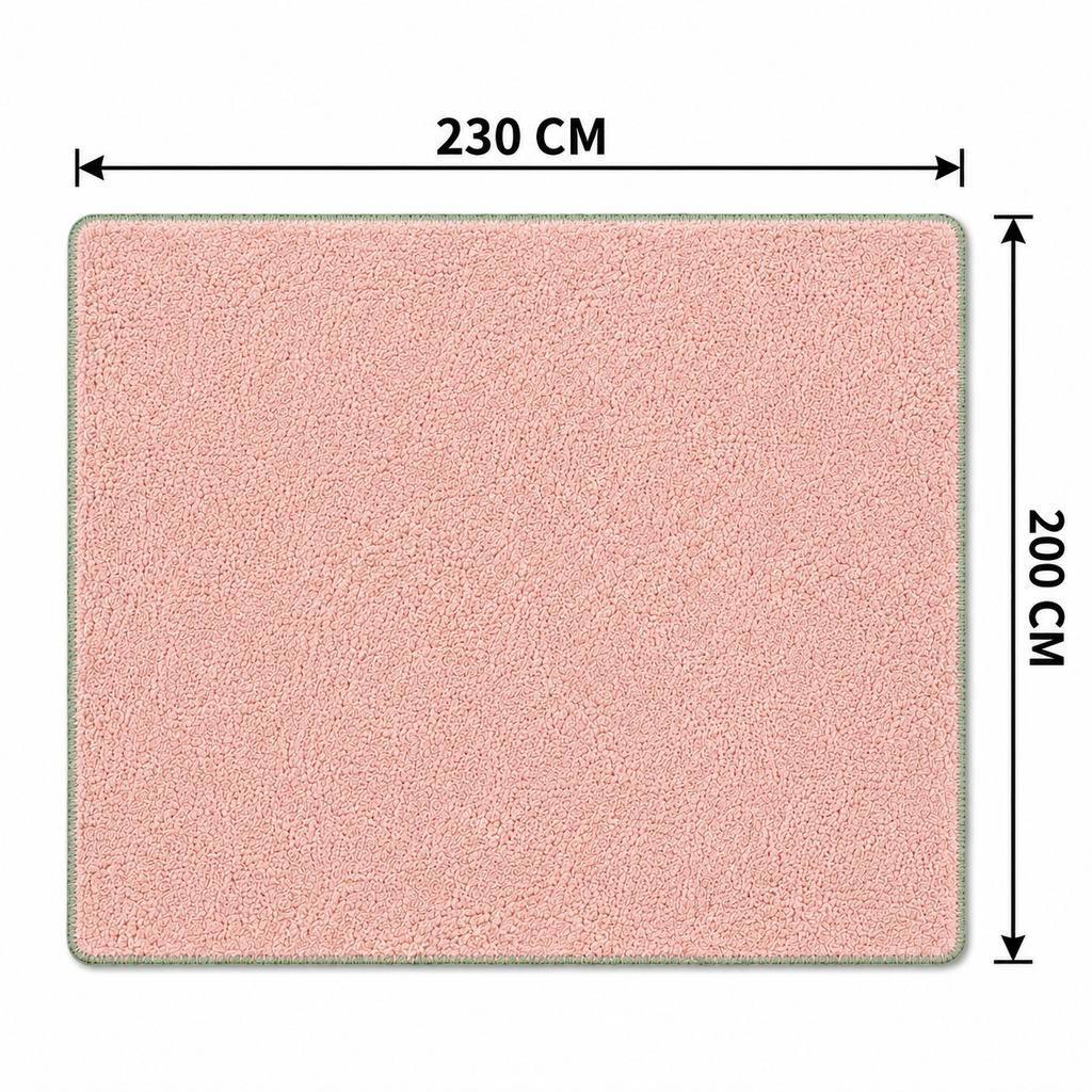 SOGA 230x200cm Pink Flannel Polyester Throw Blanket