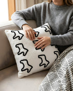 45cm Throw Pillow White Teddy Fleece Square