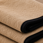 SOGA 230x200cm Biege Flannel Polyester Throw Blanket