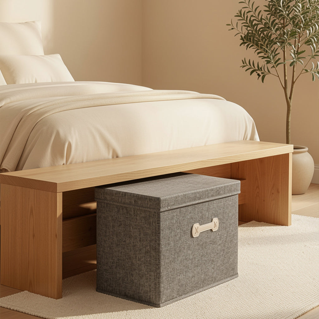 SOGA (50x40x30cm) Grey 60L Fabric Storage Box Organizer