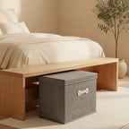 SOGA (50x40x30cm) Grey 60L Fabric Storage Box Organizer