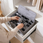 SOGA (43x29x13cm) Grey 30 Compartment Fabric Storage Box Organizer