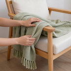 SOGA Matcha Green Polyester Throw Blanket Soft Cozy Sofa Bed