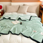 SOGA 230x200cm Mint Green Flannel Polyester Throw Blanket
