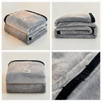 SOGA 230x200cm Silver Flannel Polyester Throw Blanket