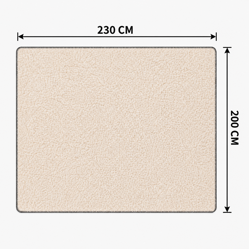 SOGA 230x200cm Peach Flannel Polyester Throw Blanket