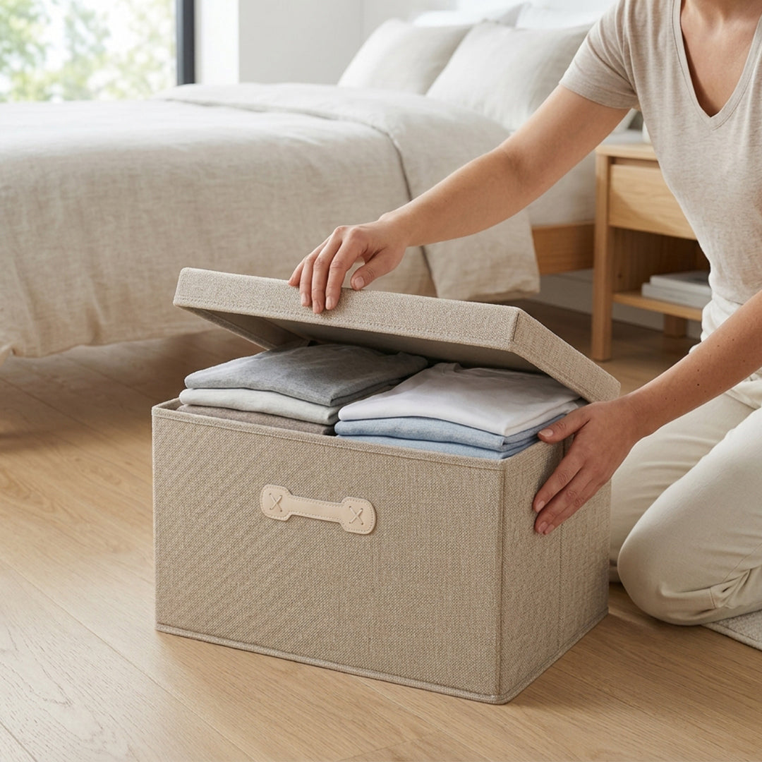 SOGA (60x42x40cm) Khaki 108L Fabric Storage Box Organizer