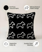 45cm Throw Pillow Black Teddy Fleece Square