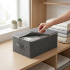 SOGA (38x26x15cm) Grey Fabric Storage Box Home Organizer (Medium)