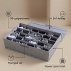 SOGA (43x29x13cm) Grey 30 Compartment Fabric Storage Box Organizer