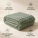 SOGA Sage Green Polyester Throw Blanket 45x35x12cm Soft Cozy Sofa Bed