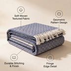 SOGA Deep Navy Throw Blanket 127x170cm Soft Polyester Cozy Sofa