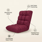 SOGA Burgundy Flannel Lounge Chair Cushion Soft Comfortable Seat Pad
