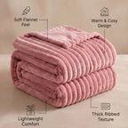 SOGA 150x200cm Pink Flannel Polyester Throw Blanket