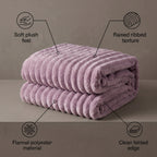 SOGA 150x200cm Purple Flannel Polyester Throw Blanket
