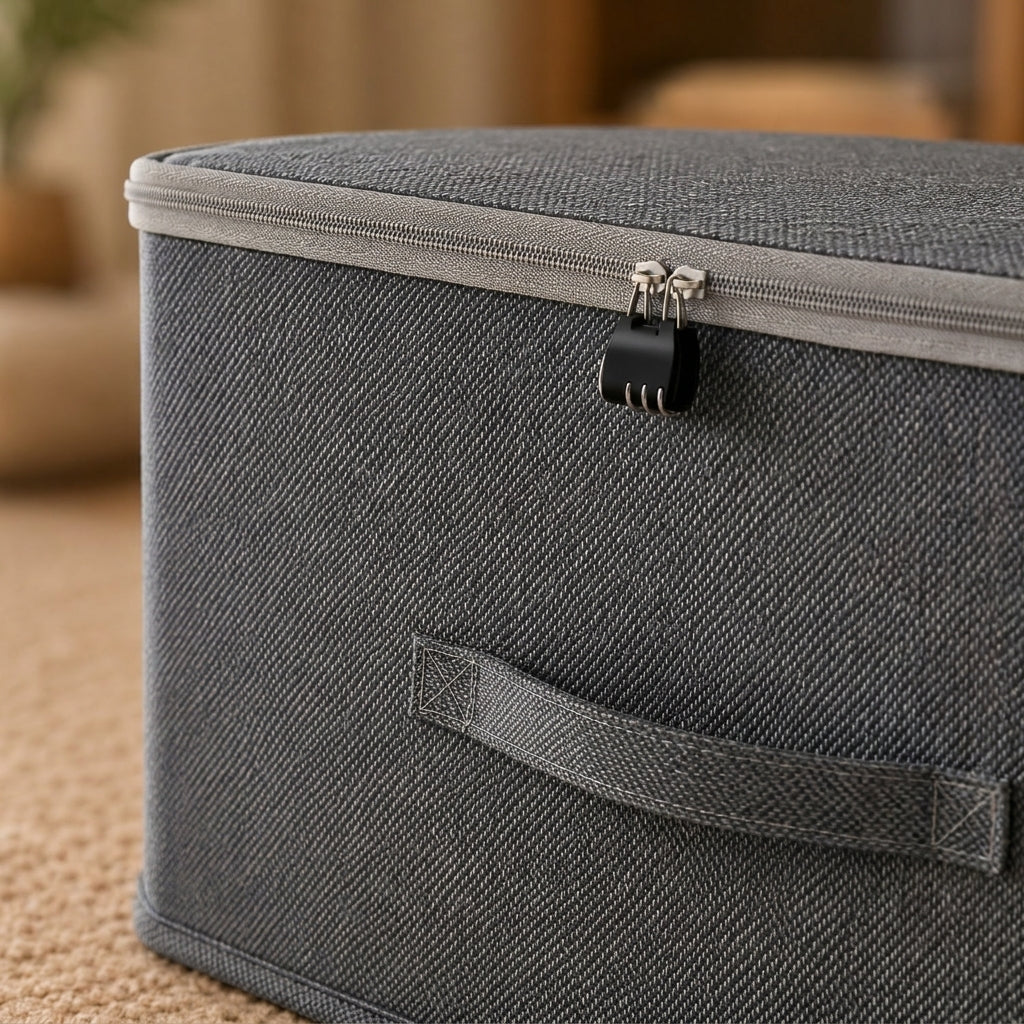 SOGA (49x37x30cm) Grey Fabric Storage Box Home Organizer