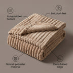 SOGA 230x200cm Light Coffee Flannel Polyester Throw Blanket