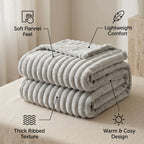 SOGA 150x200cm Silver Flannel Polyester Throw Blanket