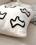 45cm Throw Pillow White Teddy Fleece Square