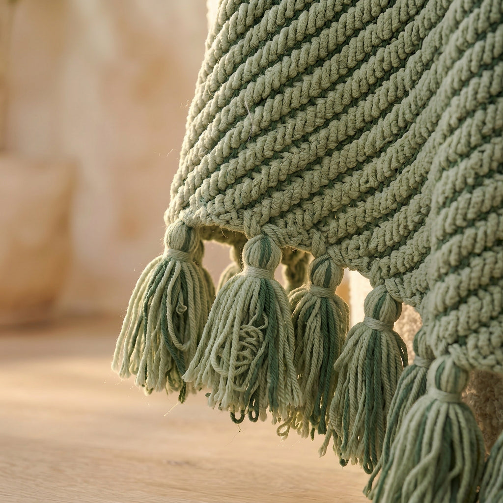 SOGA Sage Green Polyester Throw Blanket 45x35x12cm Soft Cozy Sofa Bed