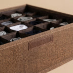 SOGA (43x29x13cm) Coffee 30 Compartment Fabric Storage Box Organizer