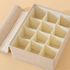 SOGA (44x29x13cm) Beige 15+1 Compartment Fabric Storage Box Organizer