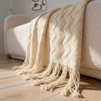 SOGA Cream Polyester Throw Blanket Soft Cozy Sofa Bed