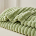 SOGA 230x200cm Light Green Flannel Polyester Throw Blanket