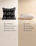 45cm Throw Pillow Black Teddy Fleece Square