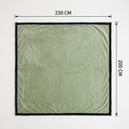 SOGA 230x200cm Green Flannel Polyester Throw Blanket