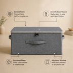 SOGA (45x35x25cm) Grey Fabric Storage Box Home Organizer