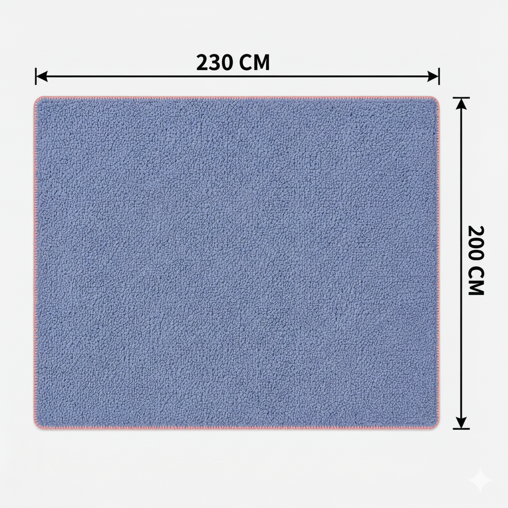 SOGA 230x200cm Dusty Blue Flannel Polyester Throw Blanket