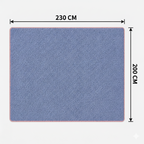 SOGA 230x200cm Dusty Blue Flannel Polyester Throw Blanket