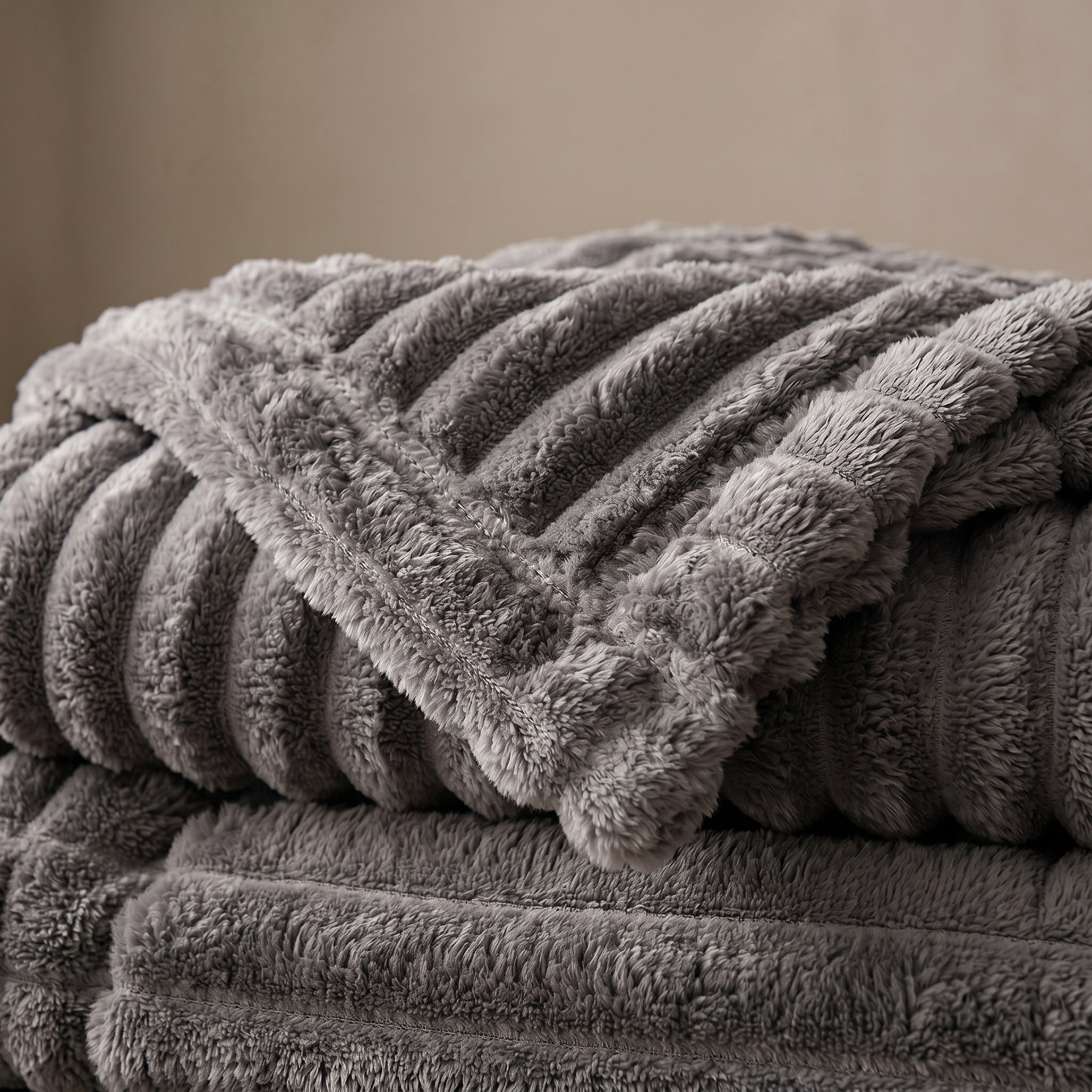 SOGA 150x200cm Grey Flannel Polyester Throw Blanket