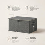 SOGA (40x30x20cm) Grey Fabric Storage Box Home Organizer ( Large)