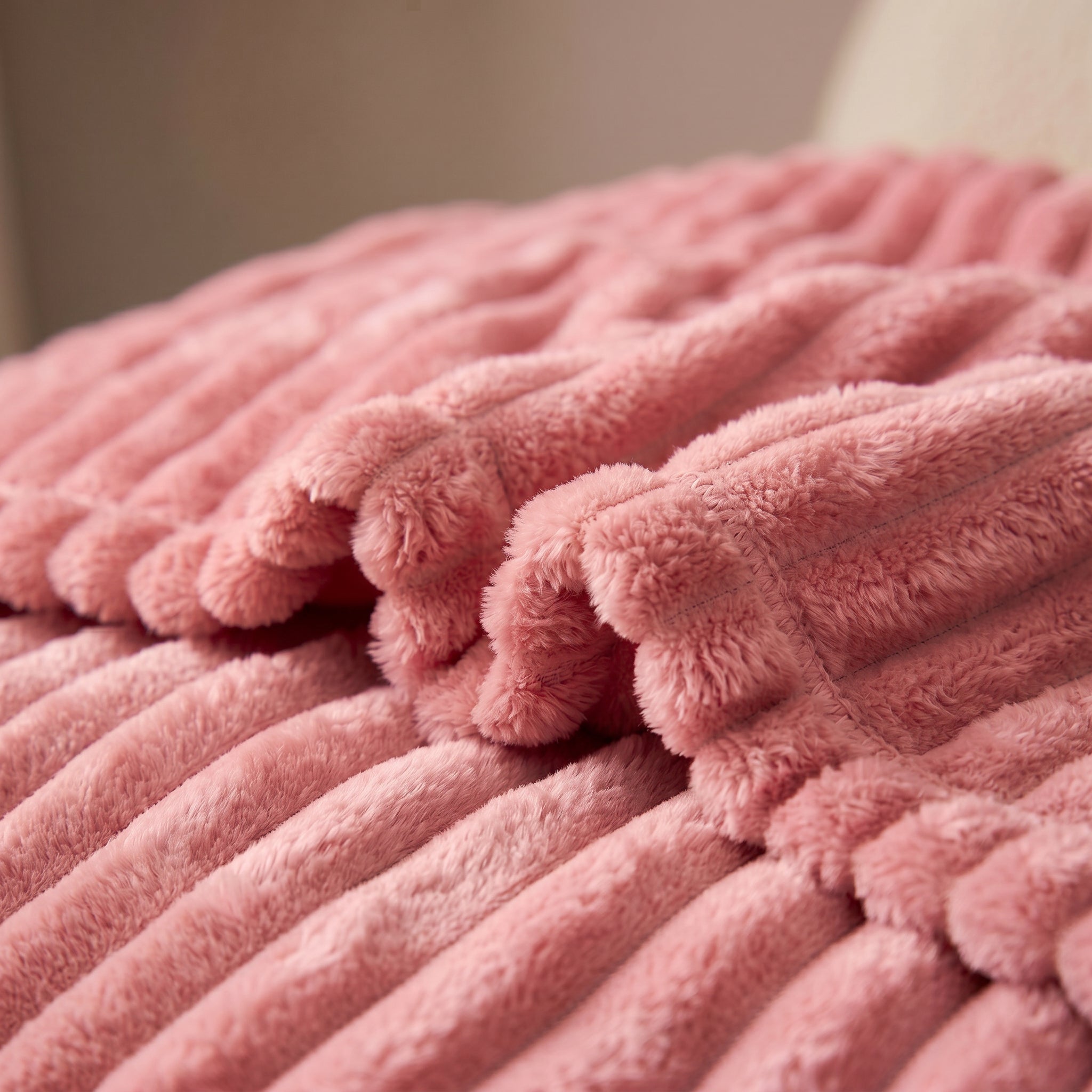 SOGA 230x200cm Pink Flannel Polyester Throw Blanket