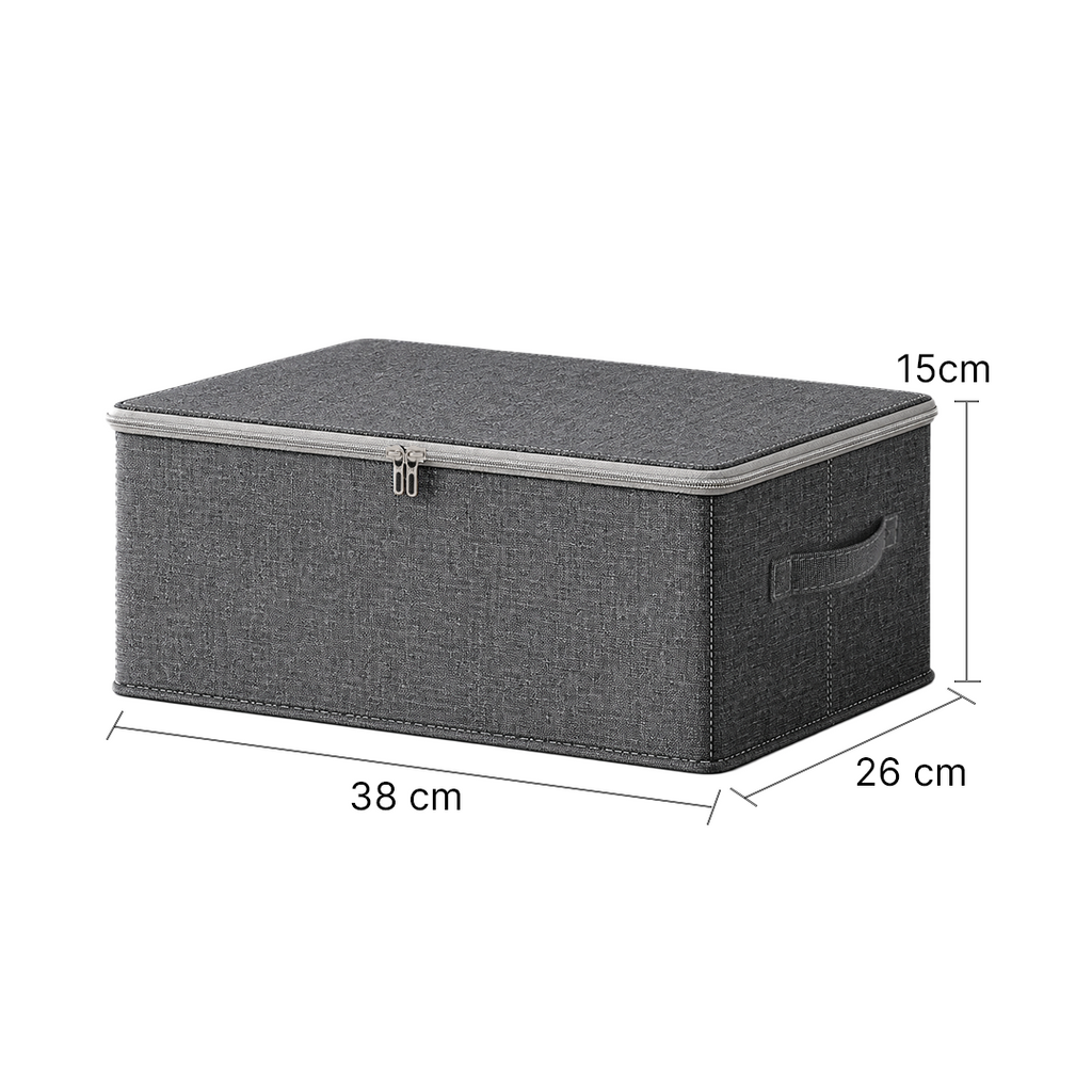 SOGA (38x26x15cm) Grey Fabric Storage Box Home Organizer (Medium)
