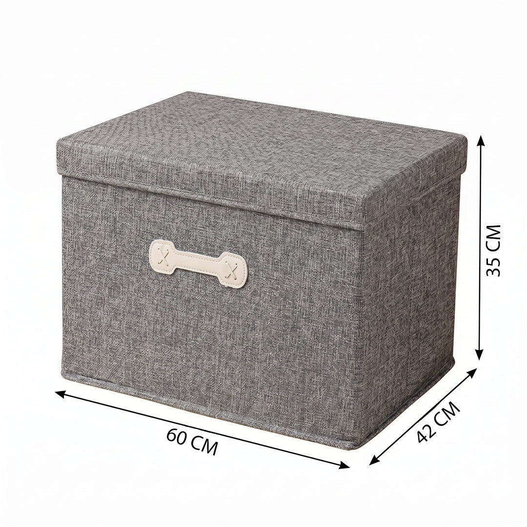 SOGA (60x42x35cm) Grey 88L Fabric Storage Box Organizer