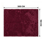 SOGA 150x200cm Burgundy Flannel Polyester Throw Blanket