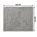 SOGA 230x200cm Silver Flannel Polyester Throw Blanket