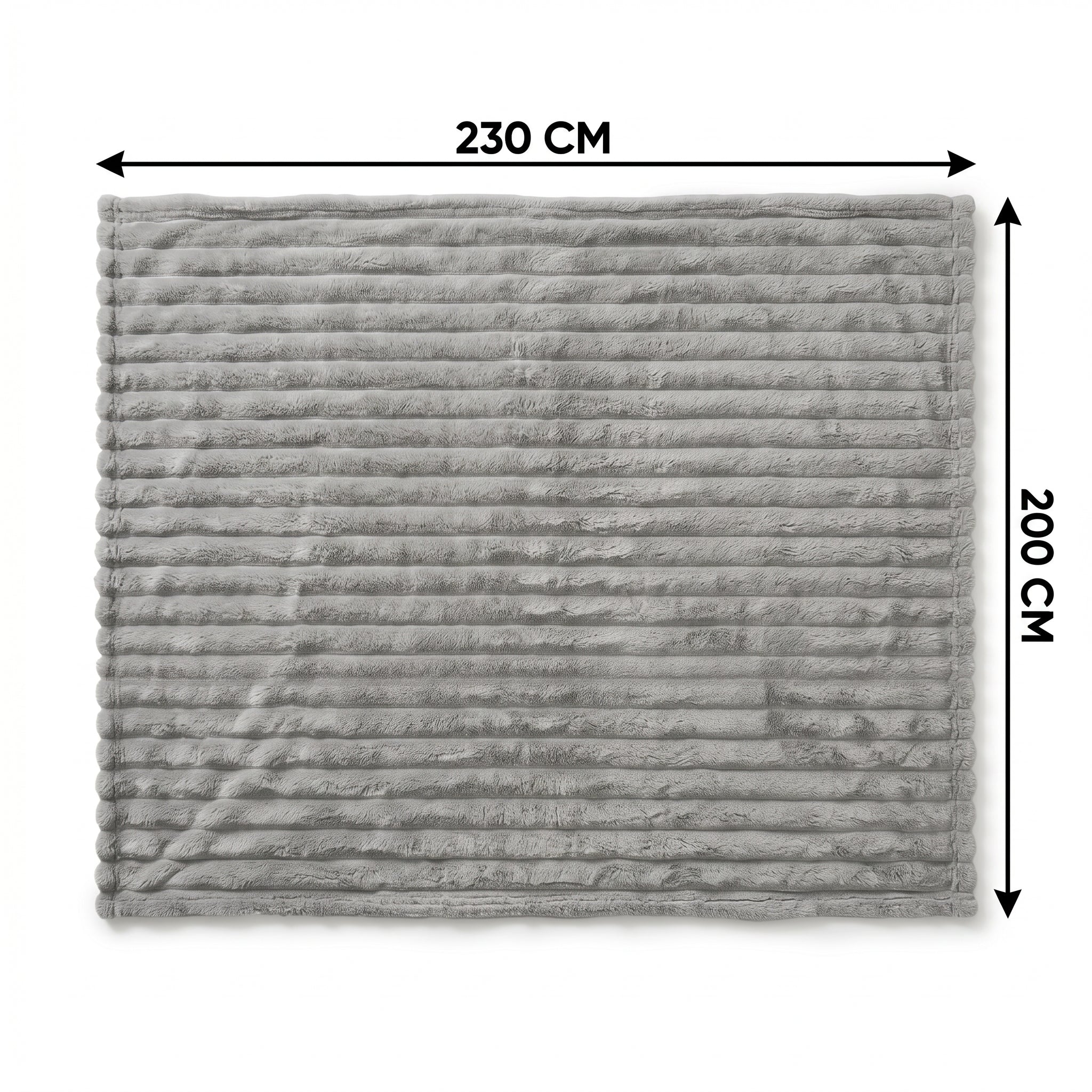 SOGA 230x200cm Silver Flannel Polyester Throw Blanket
