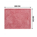 SOGA 150x200cm Pink Flannel Polyester Throw Blanket