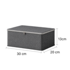SOGA (30x20x13cm) Grey Fabric Storage Box Home Organizer (Small)