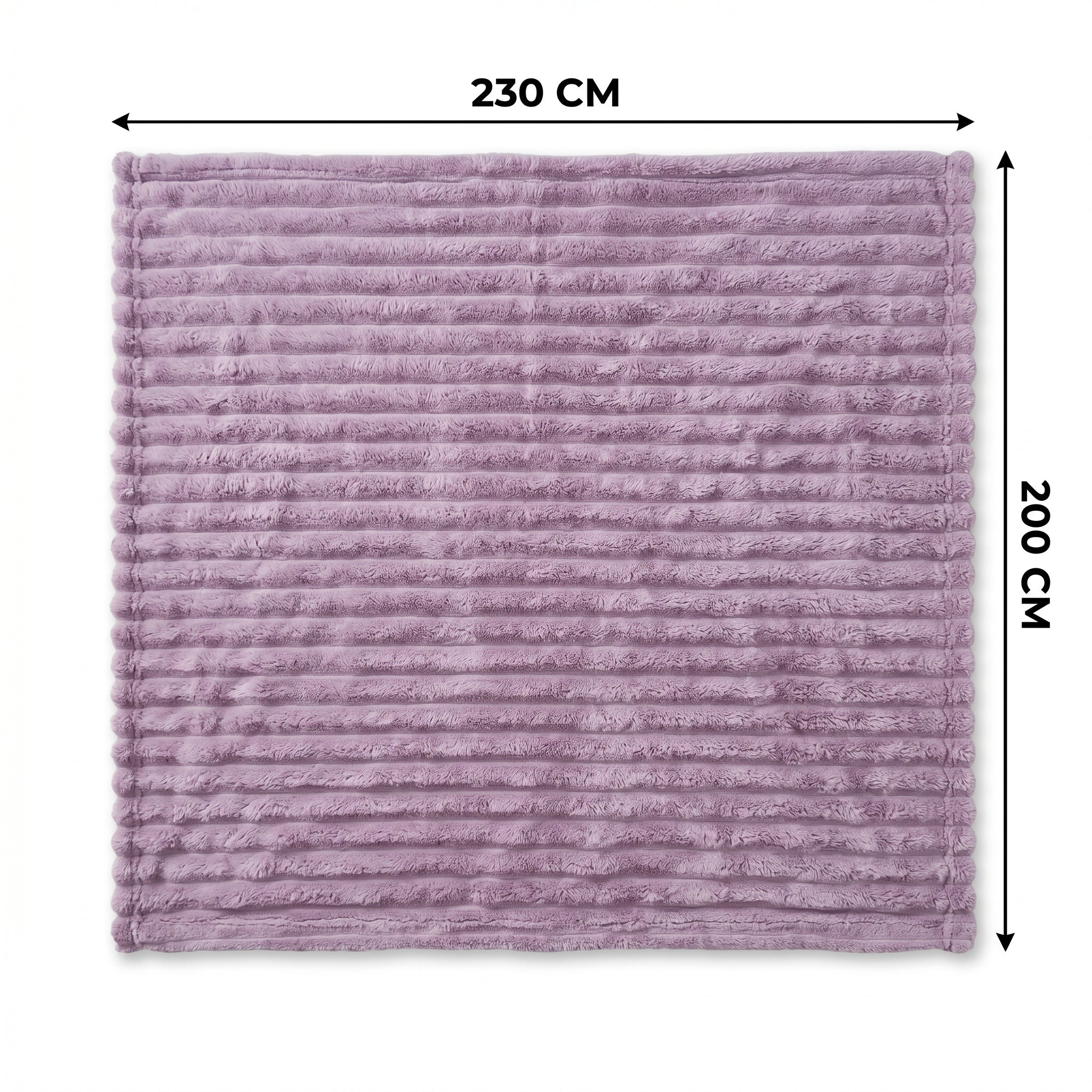 SOGA 230x200cm Purple Flannel Polyester Throw Blanket