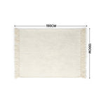 SOGA Beige Polyester Throw Blanket Soft Cozy Sofa Bed