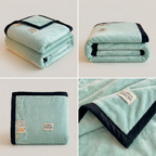 SOGA 230x200cm Mint Green Flannel Polyester Throw Blanket