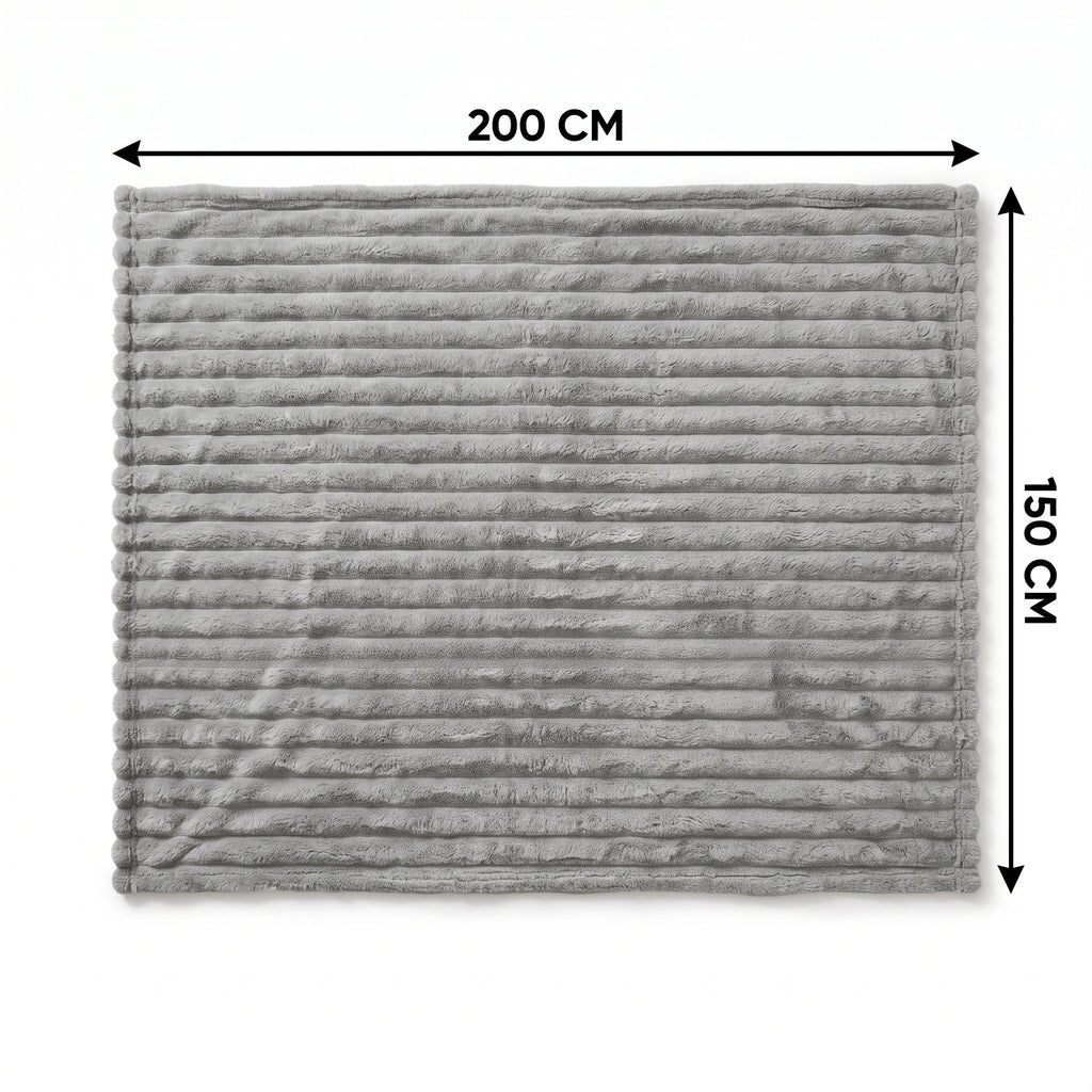 SOGA 150x200cm Silver Flannel Polyester Throw Blanket