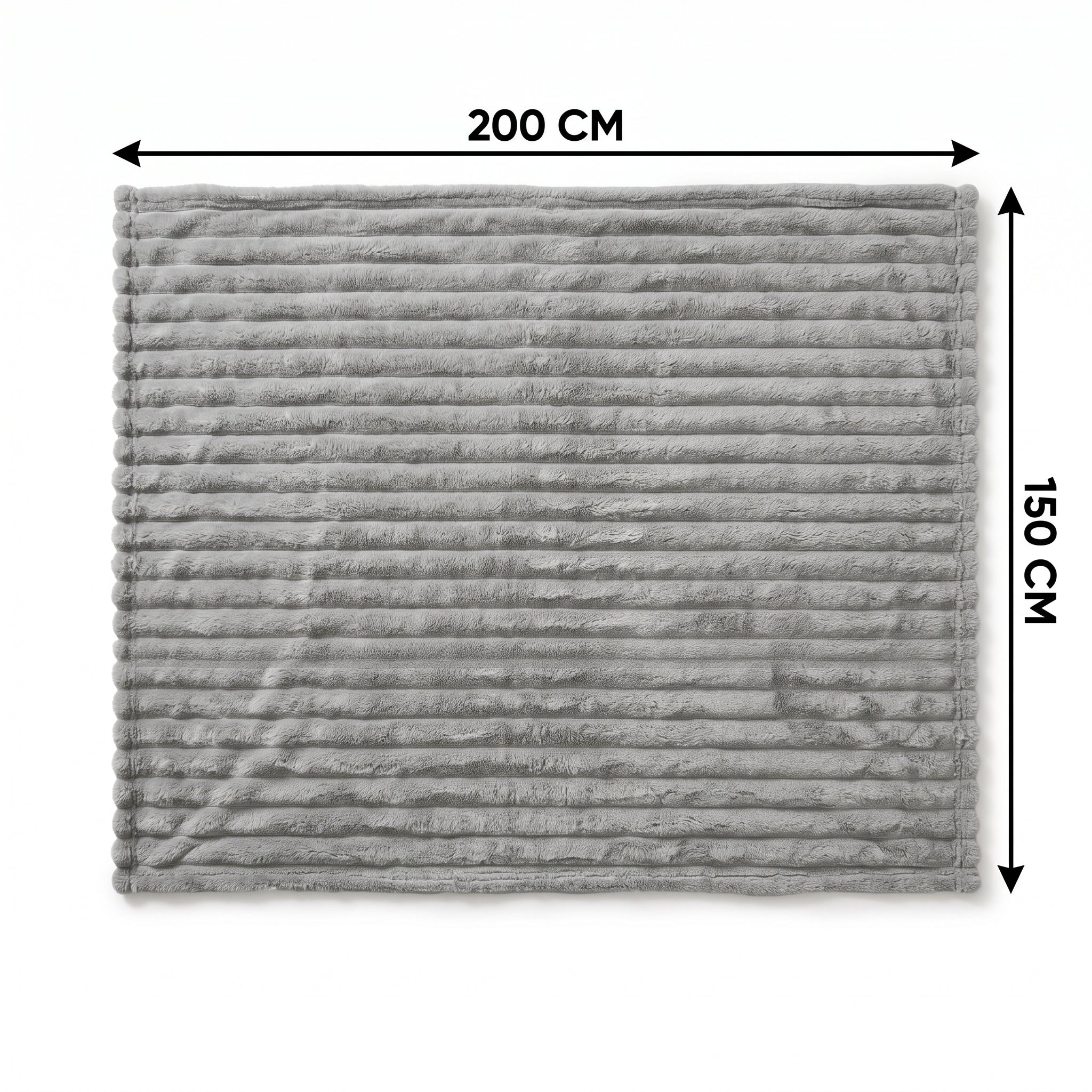 SOGA 150x200cm Silver Flannel Polyester Throw Blanket