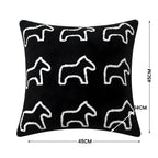 45cm Throw Pillow Black Teddy Fleece Square